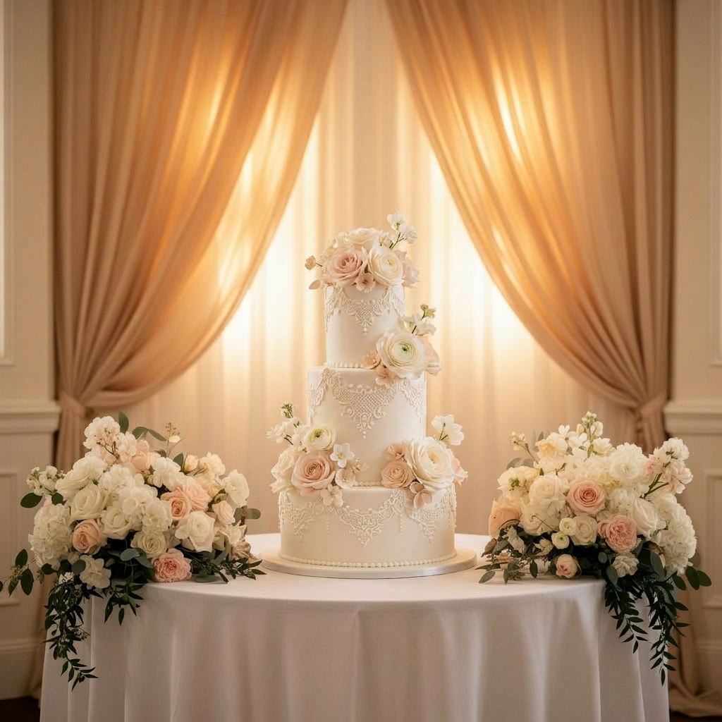 Unity ceremony table with candles and florals